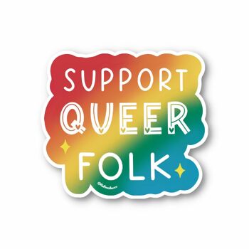 Soutenez l’autocollant en vinyle folk queer 2
