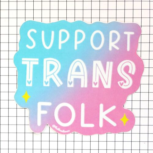 Support trans folk vinyl sticker