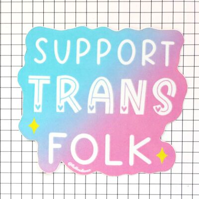 Pegatina de vinilo trans folk de apoyo