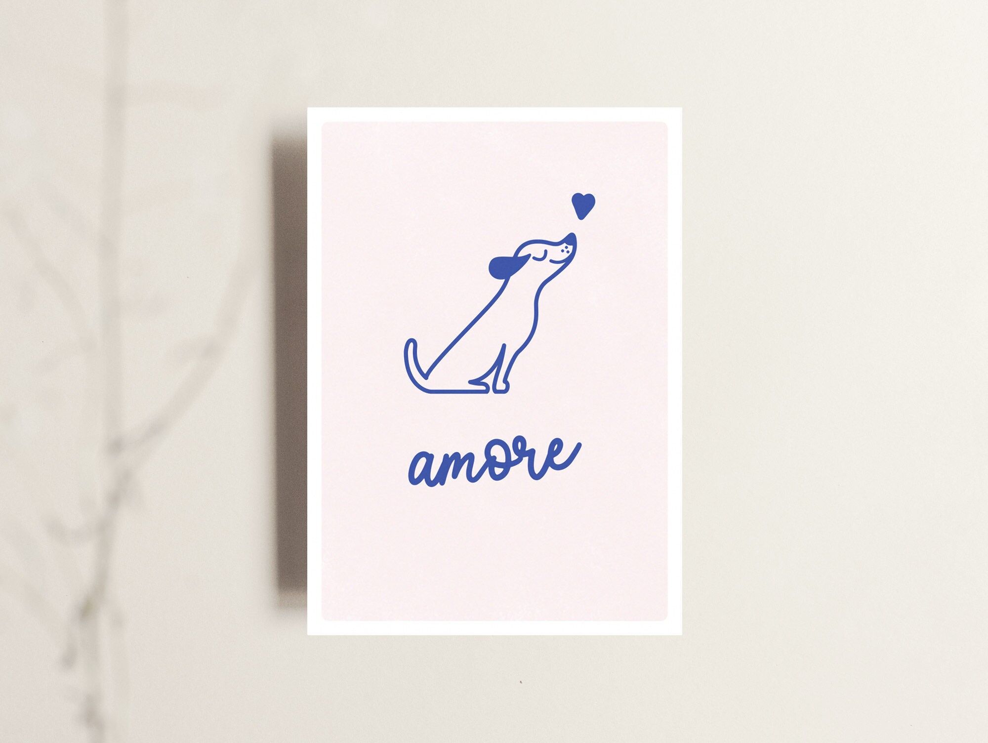 Biglietto AMORE, biglietto d'auguri con cane, biglietto per innamorati, bestseller