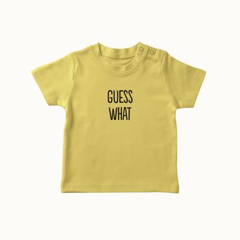 T-shirt Devinez quoi (jaune oker) 1