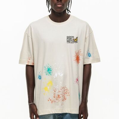 T-shirt oversize color crema pigmentata