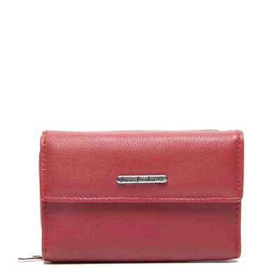 Jennifer Jones Damen-Geldbörse aus rotem Leder, 14 x 9,5 x 3,5 cm
