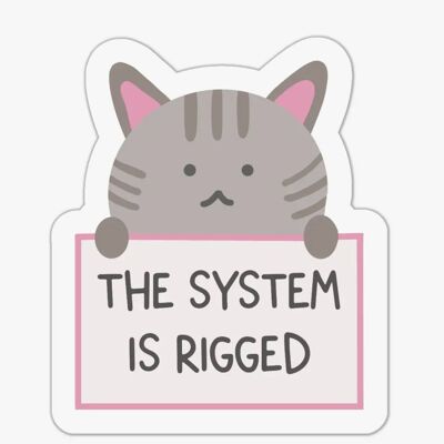 Il sistema è un adesivo in vinile con gattino truccato