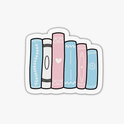 Trans book stack subtle LGBTQ+ reading vinyl sticker