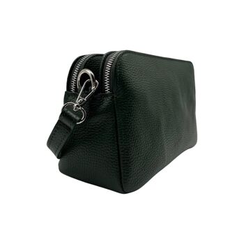 SAC 3 COMPARTIMENT CUIR GRAINE ALESSIA VERT 2