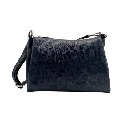 BAG 3 COMPARTMENT GRAINED LEATHER SOPHIE BLUE