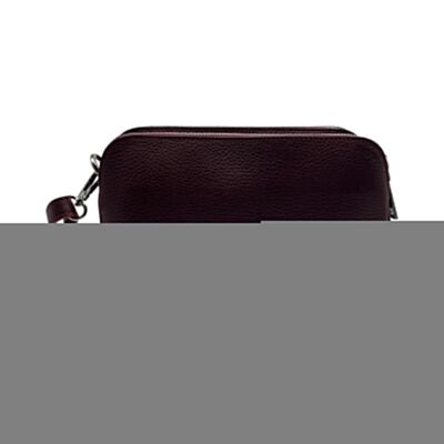 ALESSIA PLUM SEEDED LEATHER BAG 3 COMPARTMENT