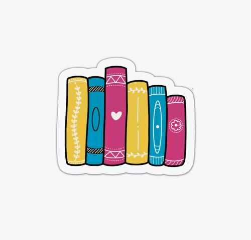 Pansexual book stack subtle LGBTQ+ reading vinyl sticker