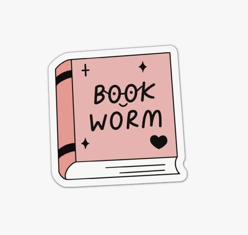 Bookworm  reading vinyl sticker