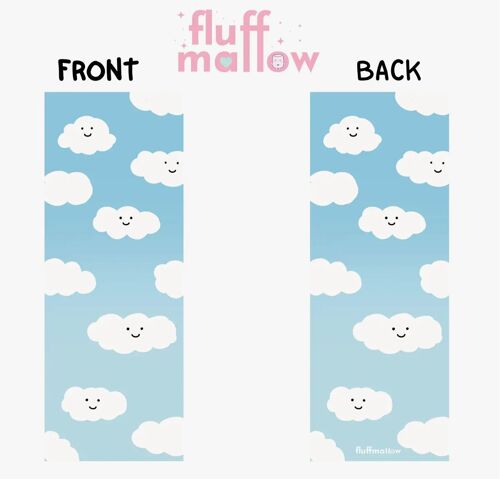 Kawaii clouds cute pattern bookmark