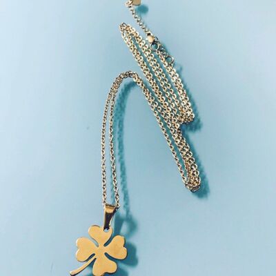 Lucky clover long necklace, gift idea, clover jewelry, women's gift idea