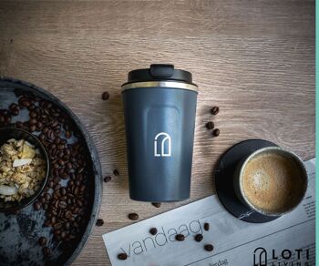 Loti Living Coffee Cup To Go – Tasse thermos – Tasse à café en déplacement – Tasse à thé – Mug de voyage – 380 ml – Bleu 4