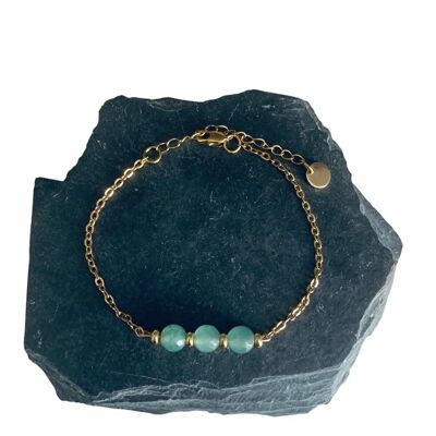 Aventurine bracelet for women in stainless steel, golden bracelet, gift jewelry, women's jewelry