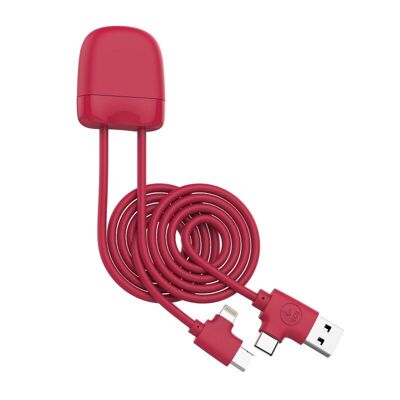 Câble de charge multi-connecteurs Ice-C Rouge