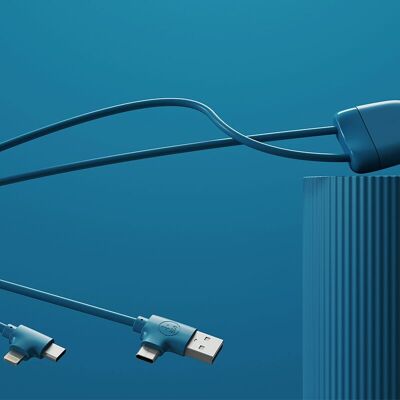 Câble de charge multi-connecteurs Ice-C Bleu