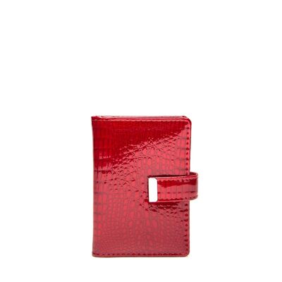 Porte-cartes en cuir rouge Jennifer Jones 11x8cm
