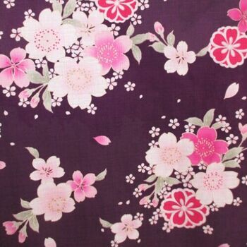 Yukata - Kimono japonais 100% coton motif Fleurs de cerisier 2