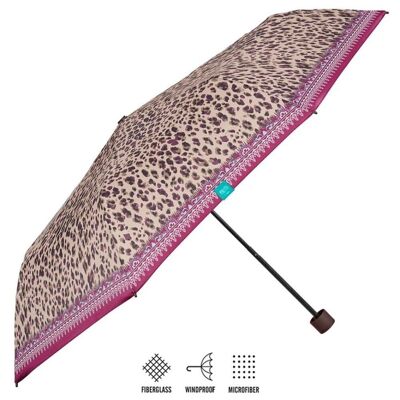Paraguas plegable automático Animal print antiviento 97 cm - 2 colores surtidos