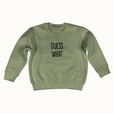 Pull Devine quoi (vert olive)