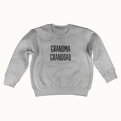 Pull grand-mère grand-père (gris chiné)