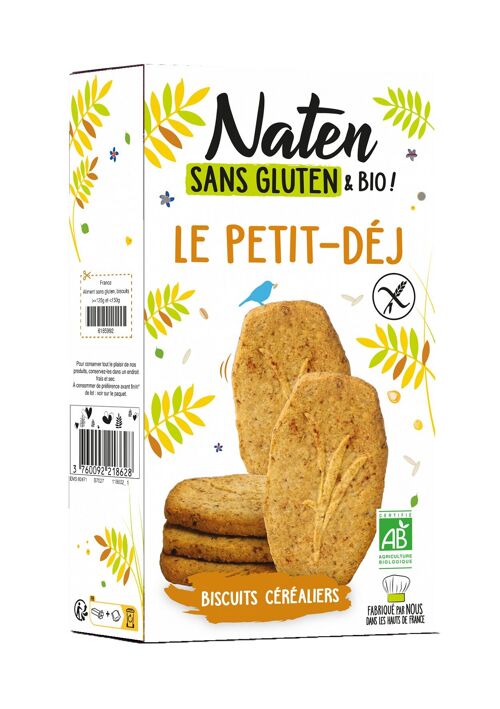 Biscuits petit-dej céréalier sans gluten 140g Naten