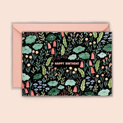 Water lilies birthday - folding card