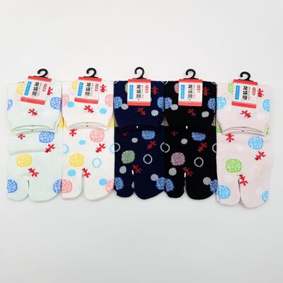 Japanese Tabi Socks in Cotton and Kingyo Pattern Made in Japan Size Fr 34 - 40