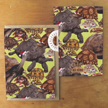 Carte de vœux imprimée fluage des tortues de Noël 3