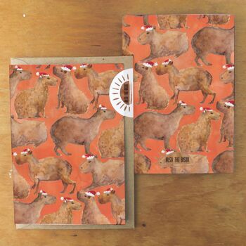 Carte de vœux imprimée Chill of Christmas Capybaras 3