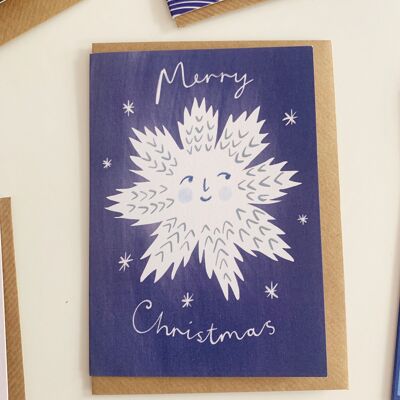 Schneeflocke-Weihnachtskarte