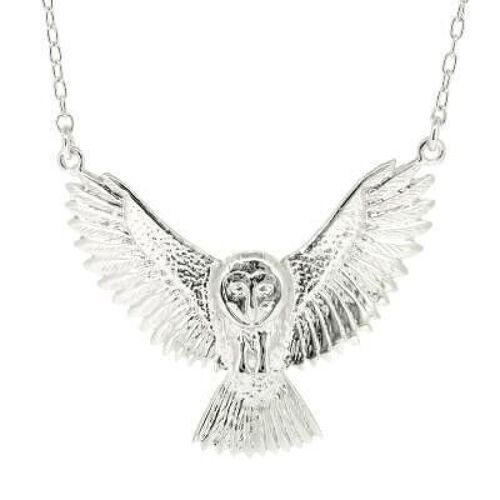 Sterling Silver Owl Necklace and Presentation Box