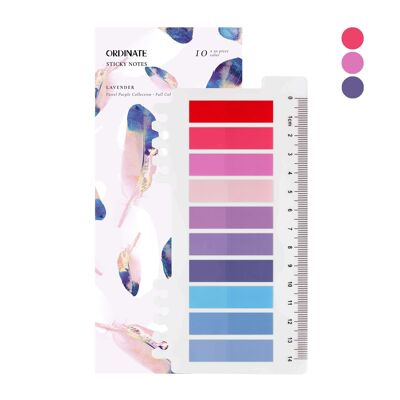 Lavender | Ordinate 200 pieces of adhesive strips | Sticky marker film | Writeable sticky notes tabs | 10 Colors Adhesive Markings Small Flags | Adhesive notes l Flags Index Tabs | Page Marker for page marking |