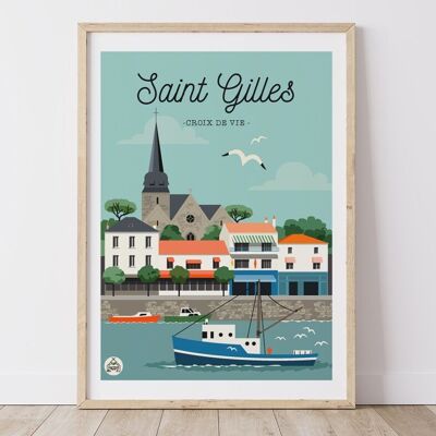 Poster SAINT-GILLES-CROIX-DE-VIE – Der Hafen