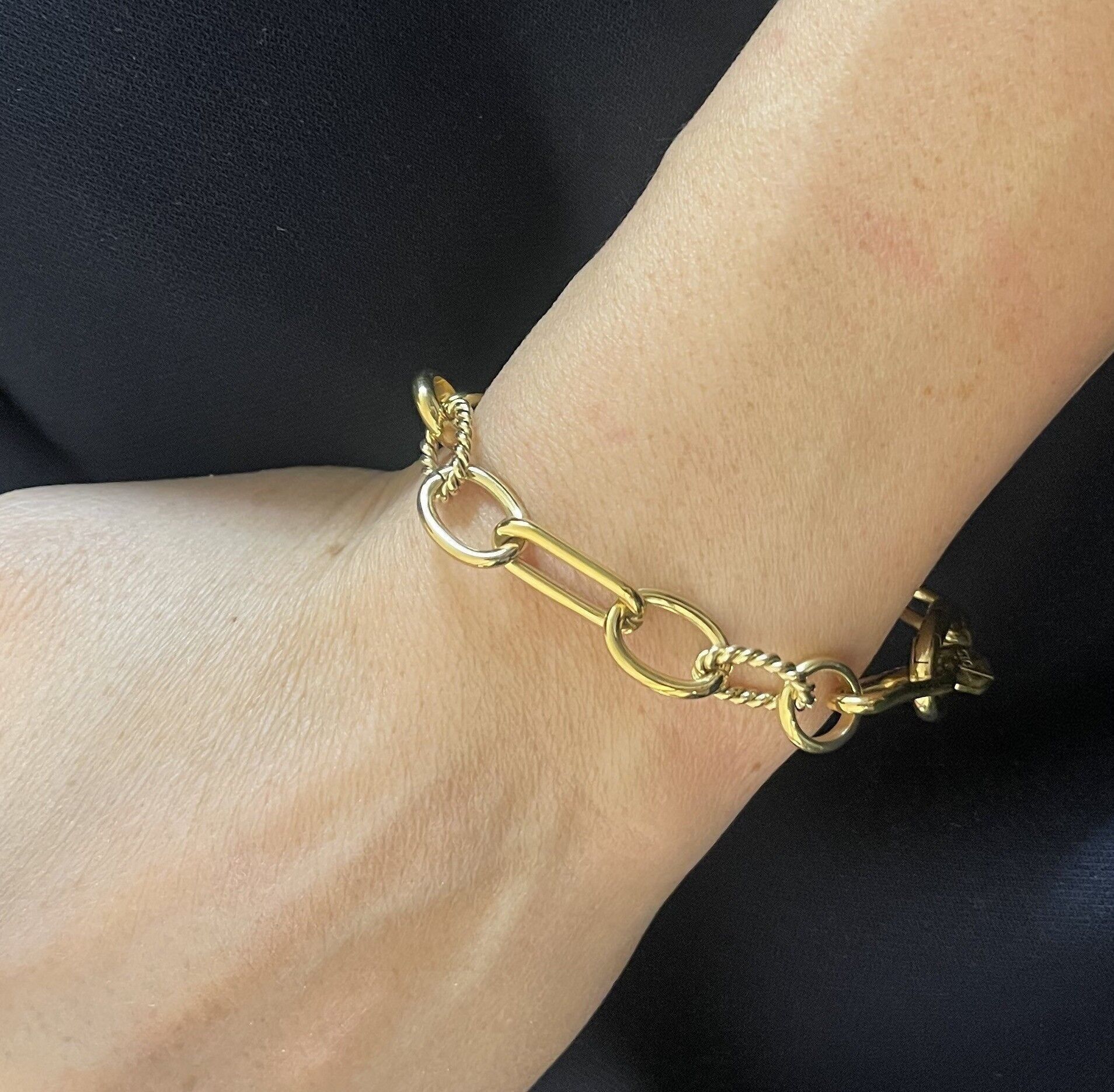 Bracciale in acciaio con catena a trecce ovale tonda intrecciata