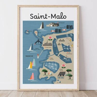 Poster SAINT-MALO - Mappa costiera