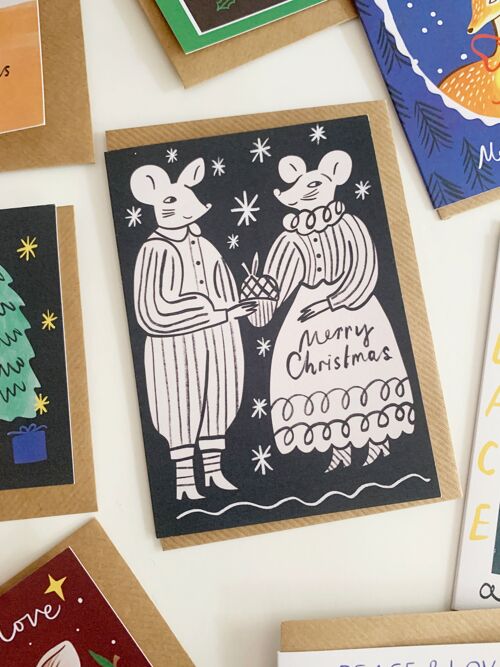 Two Mice Christmas Card