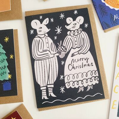 Two Mice Christmas Card