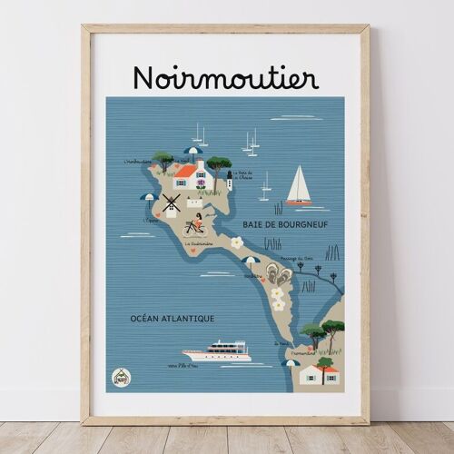 Affiche NOIRMOUTIER - Carte Côtière