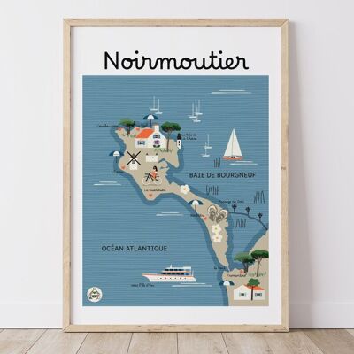 NOIRMOUTIER Poster – Küstenkarte