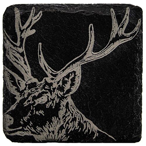 Single Slate Coaster - Stag