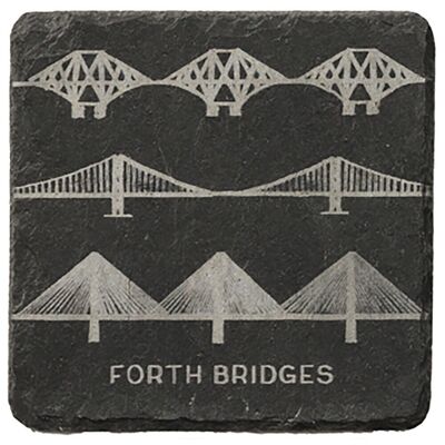 Sottobicchiere singolo in ardesia - Forth Bridges