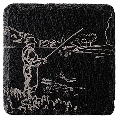 Single Slate Coaster - Fishing