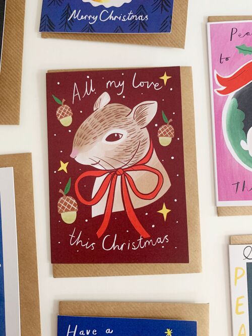 Love Squirrel Christmas Card