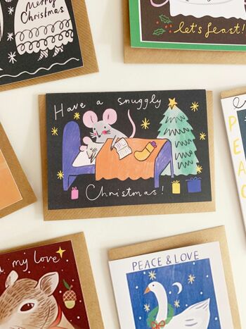 Carte de Noël Snuggle Mice