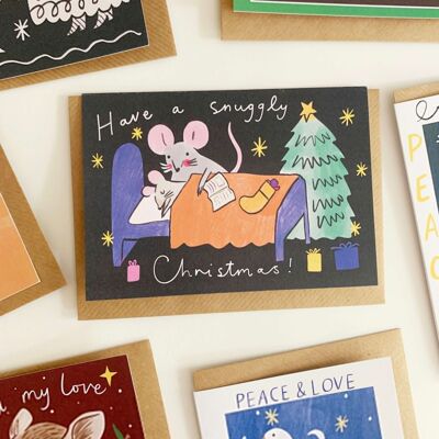 Snuggle Mice Christmas Card