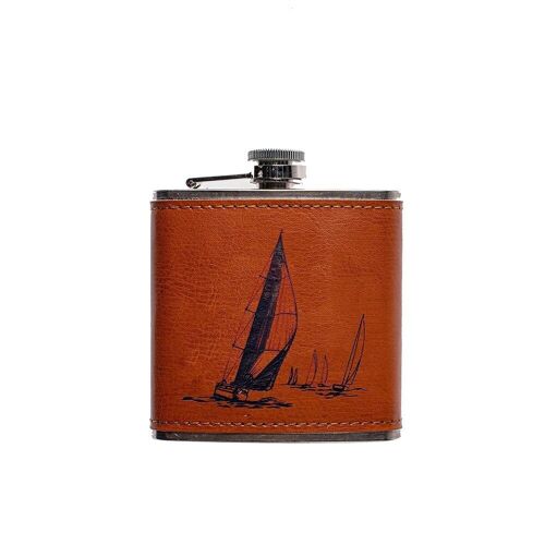 Leather Hip Flask - Yachting