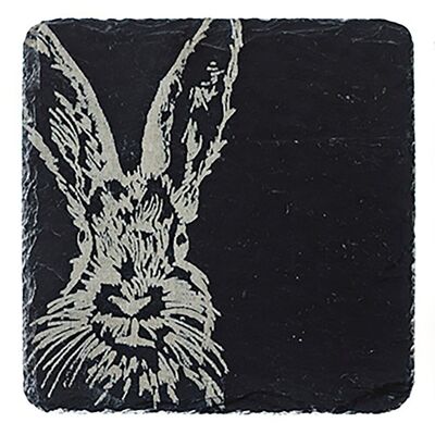 Single Slate Coaster - Hare