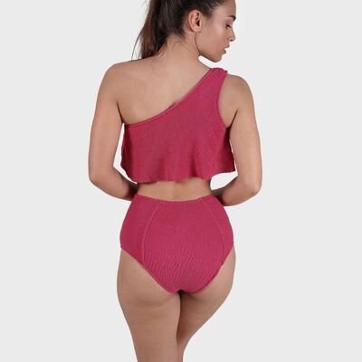 Slip costume da bagno rosa a vita alta - HANNAH - Taglia unica