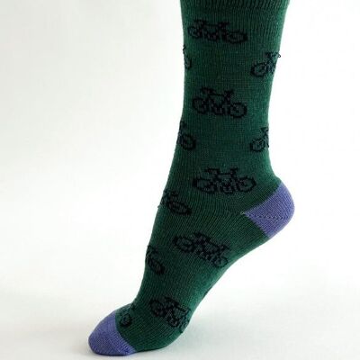 Erskine Bike Wool Socks - Dark Green